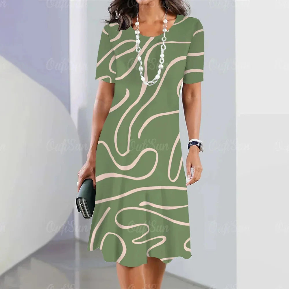 Vestido Midi Estampado Adrienne