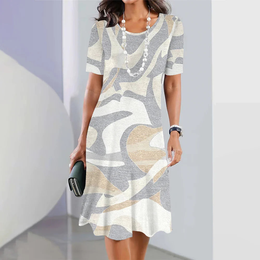 Vestido Midi Estampado Adrienne