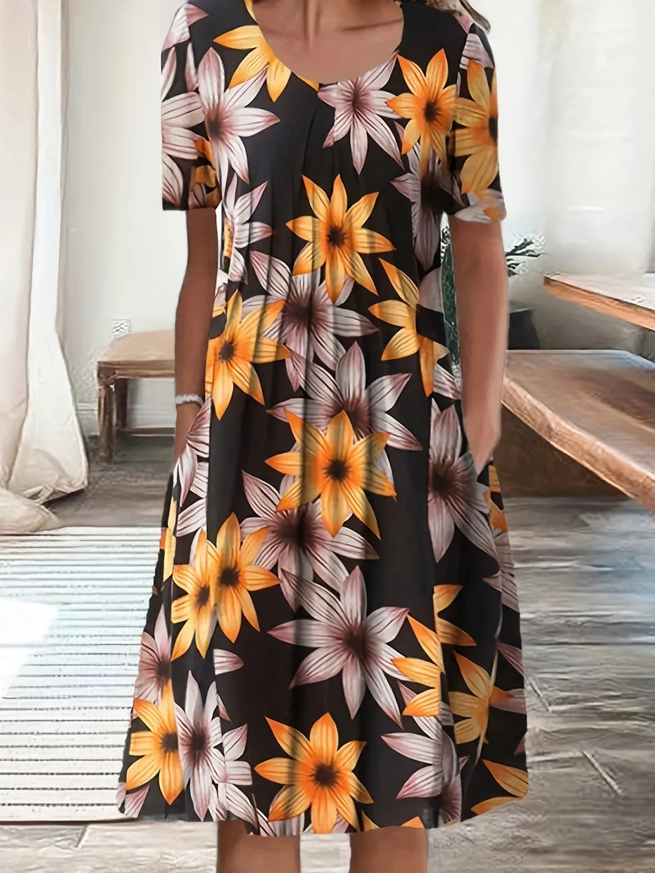 Vestido Midi Estampado Gláucia