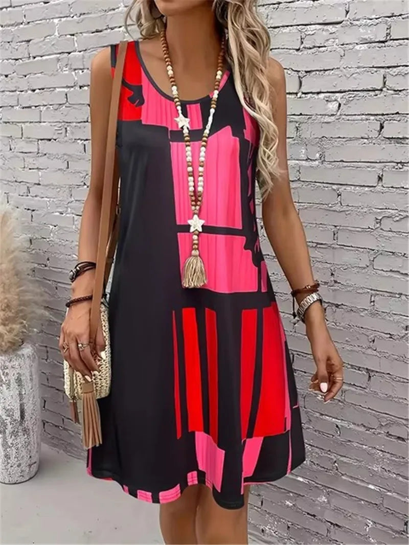 Vestido Curto Estampado Xadrez Moderno Elisa