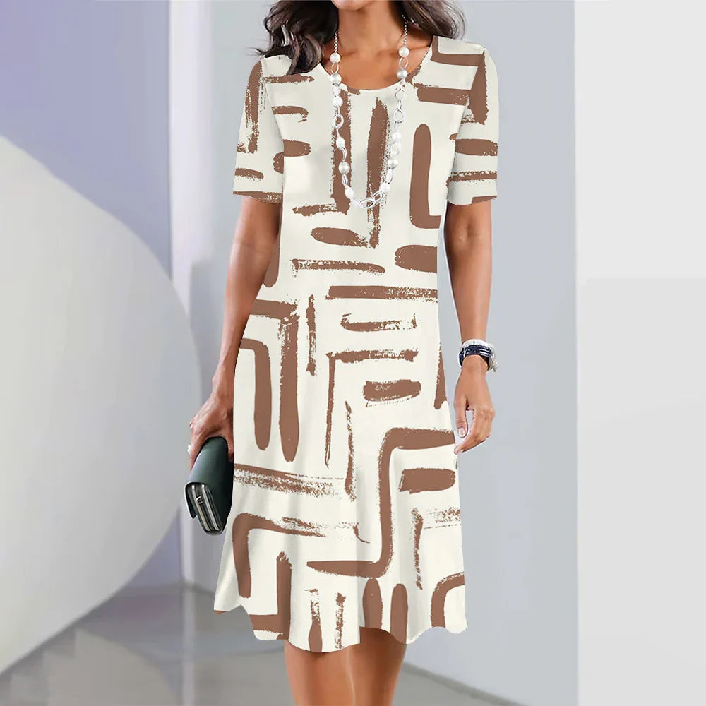 Vestido Midi Estampado Adrienne