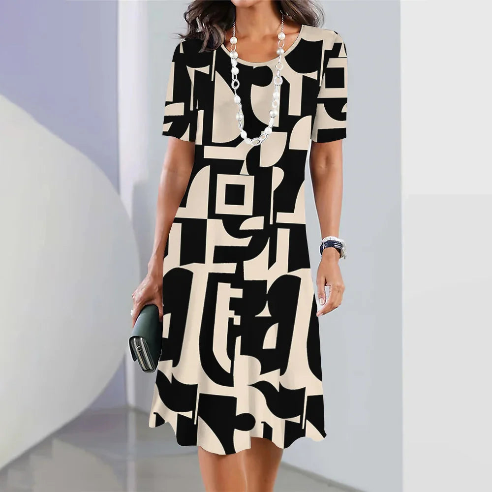 Vestido Midi Estampado Adrienne