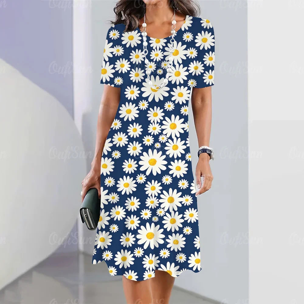 Vestido Midi Estampado Rafaelle