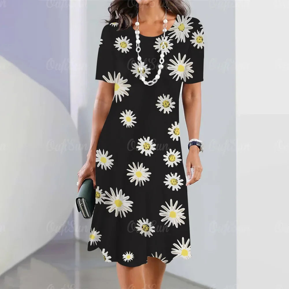 Vestido Midi Estampado Rafaelle