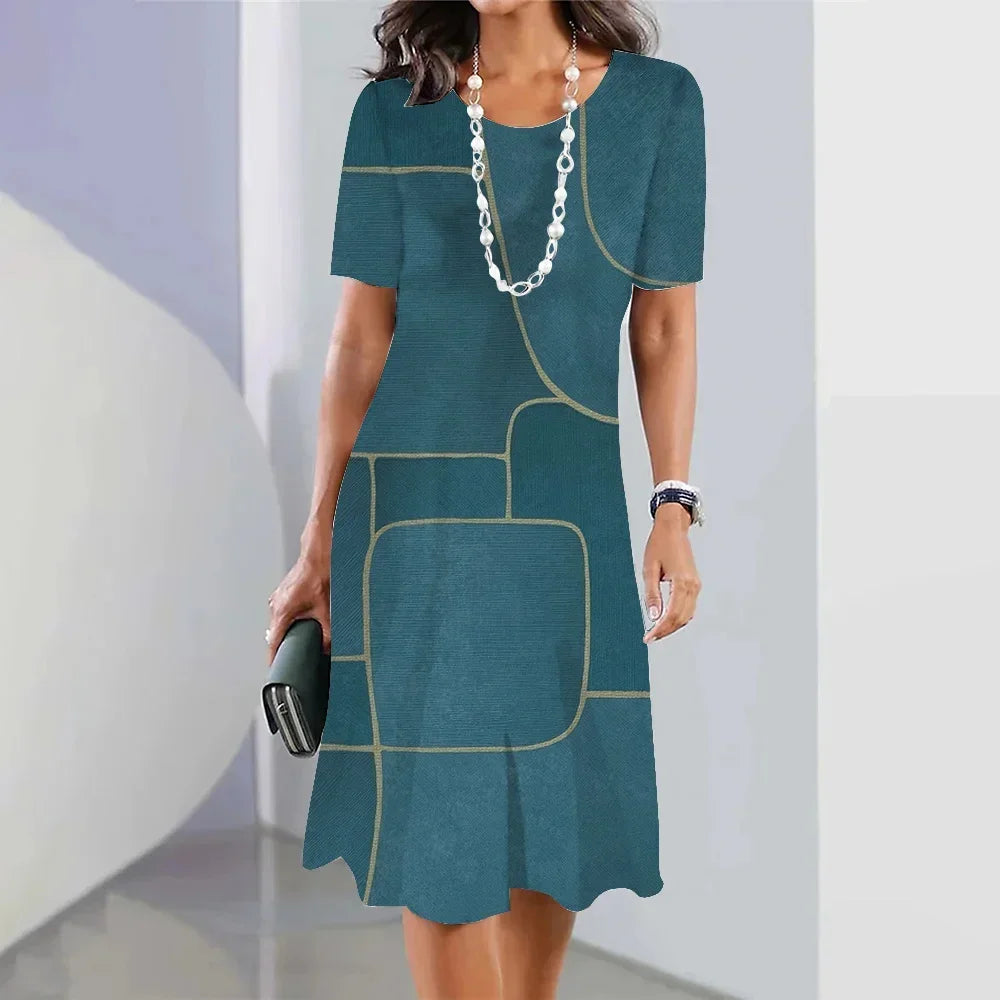 Vestido Midi Estampado Adrienne