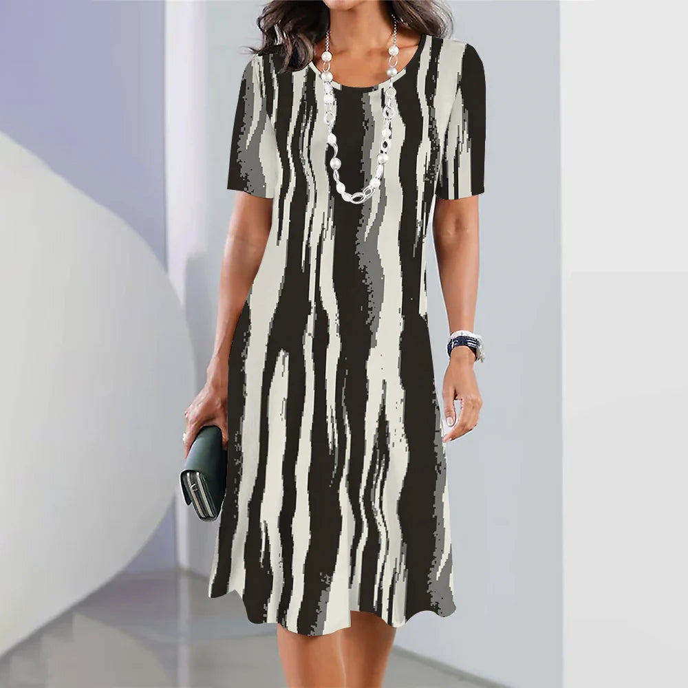 Vestido Midi Estampado Adrienne