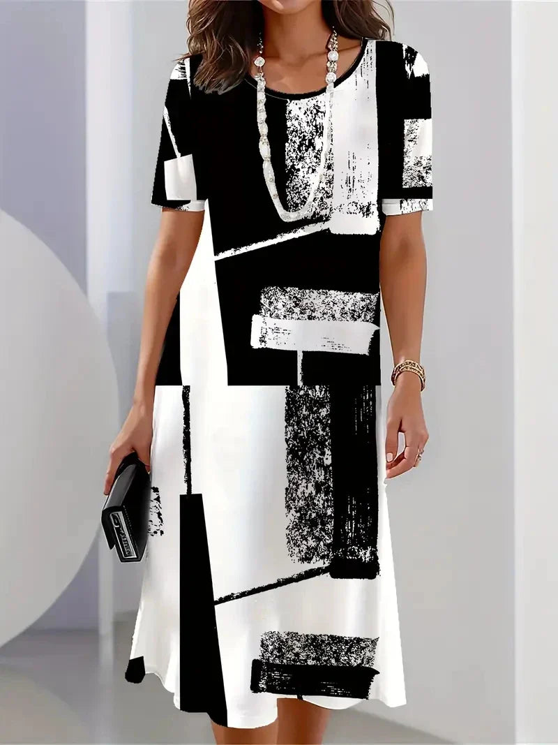 Vestido Midi Estampado Adrienne