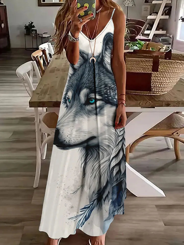 Vestido Longo Estampado Glória
