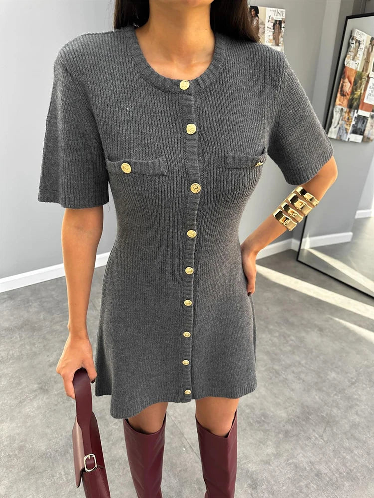 Vestido Curto com Botões Vanyra