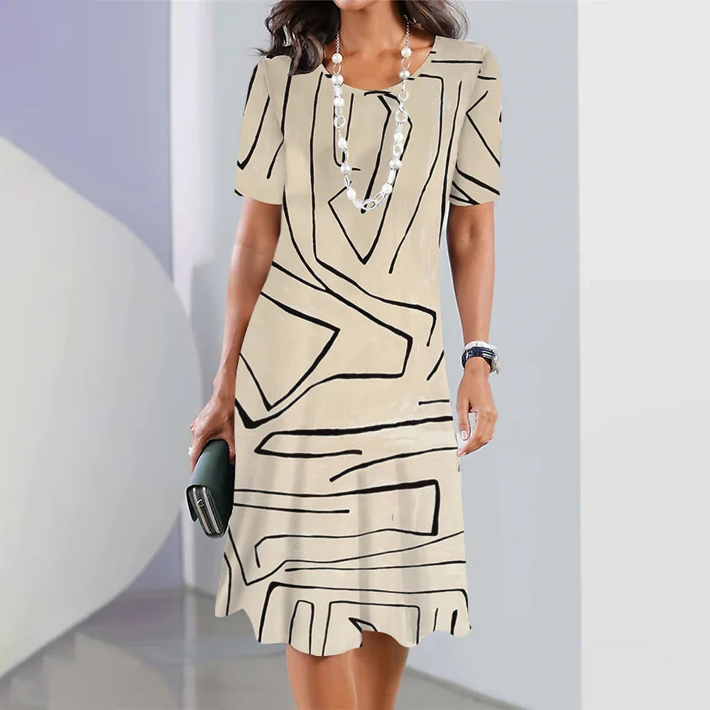 Vestido Midi Estampado Adrienne