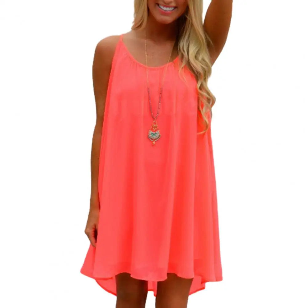 Vestido Curto Sem Mangas Casual