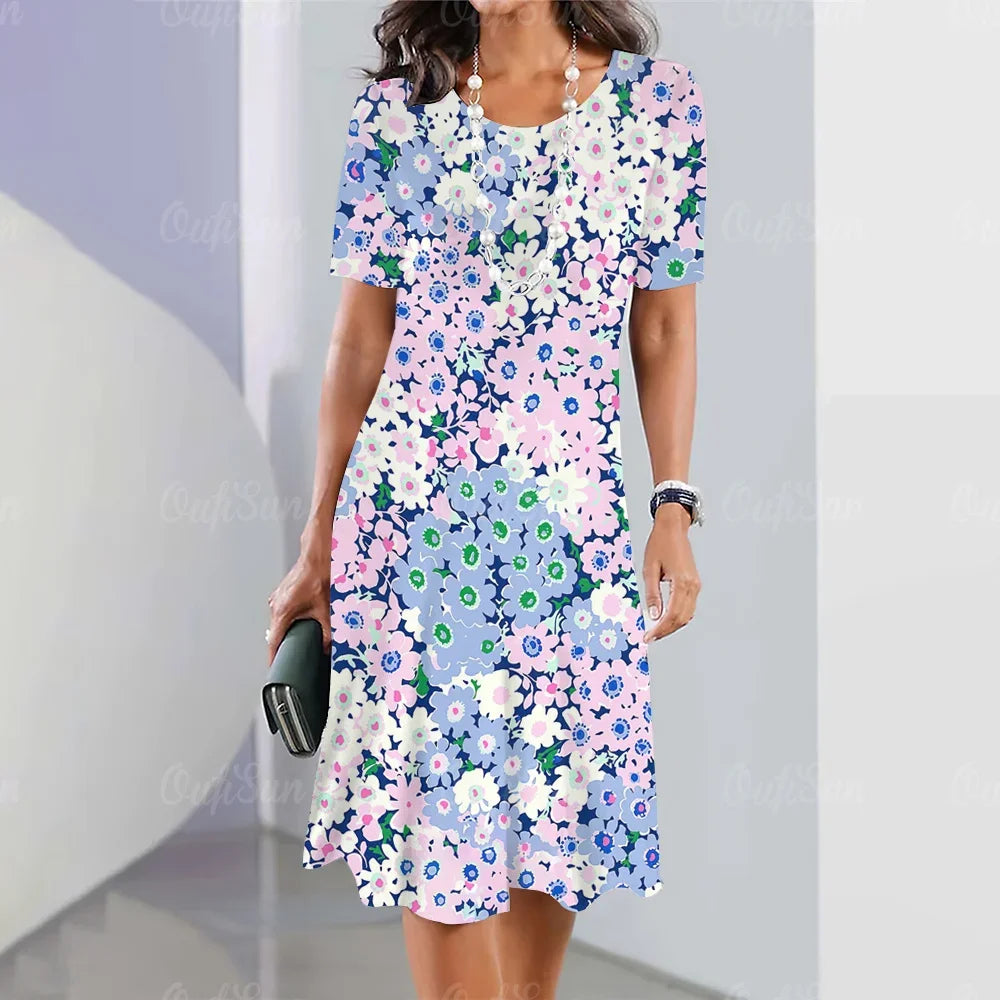 Vestido Midi Estampado Rafaelle