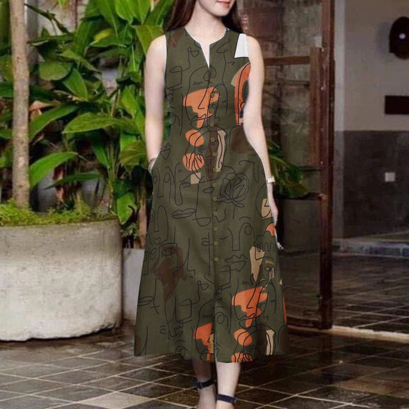 Vestido Longo Estampado Noeli