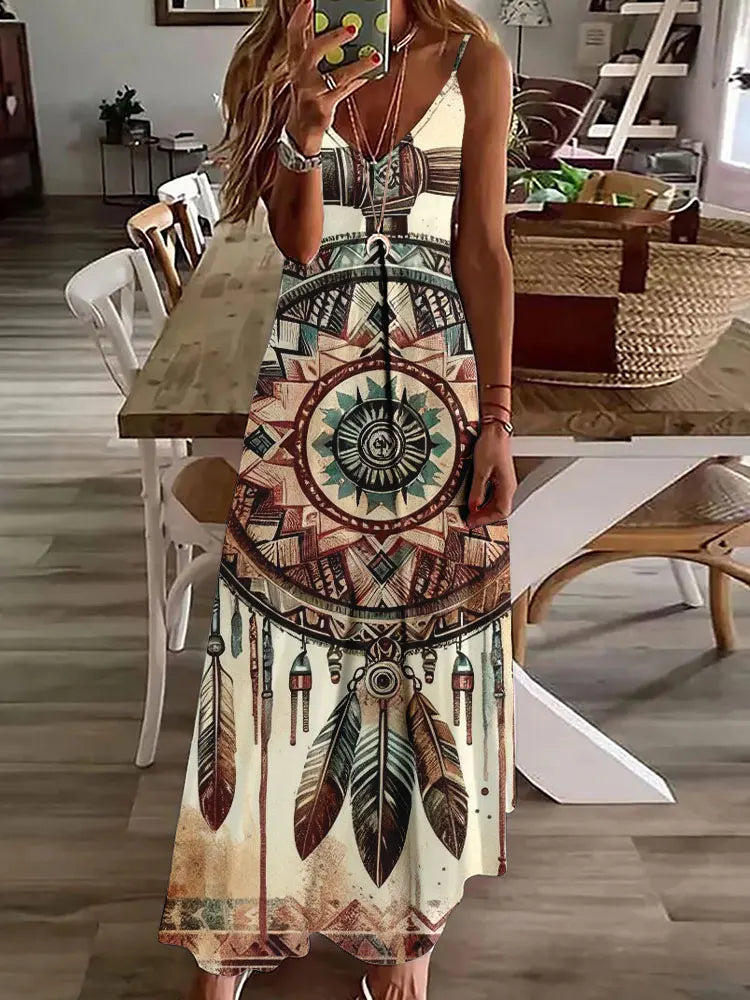 Vestido Longo Estampado Glória