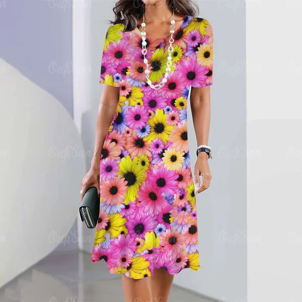 Vestido Midi Estampado Rafaelle