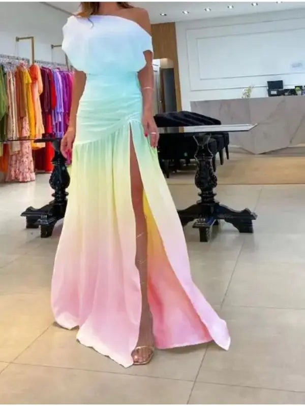 Vestido Ana - Azul-com-rosa-XG - HumArraso
