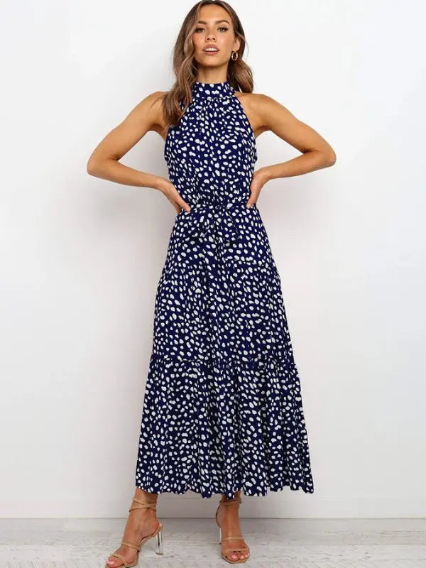 Vestido Longo Gola Plissada - Azul-Royal-XG - HumArraso