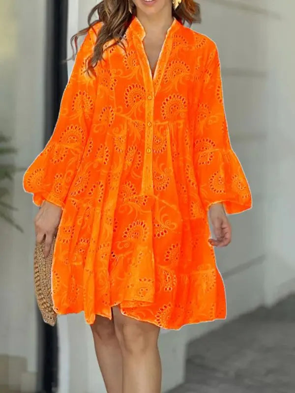 Vestido em Renda - Sofia - Laranja-G3 - HumArraso