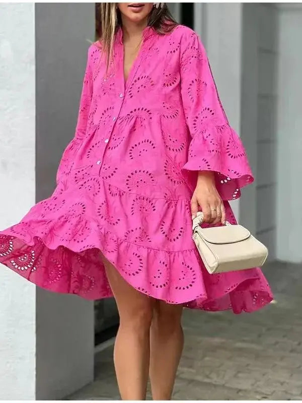 Vestido em Renda - Sofia - Rosa-escuro-G3 - HumArraso