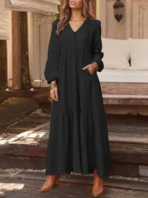 Vestido longo Lia - Preto-XXG - HumArraso
