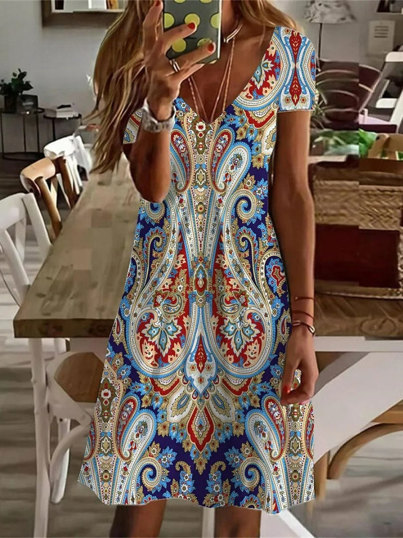 Vestido Midi Estampado Samira