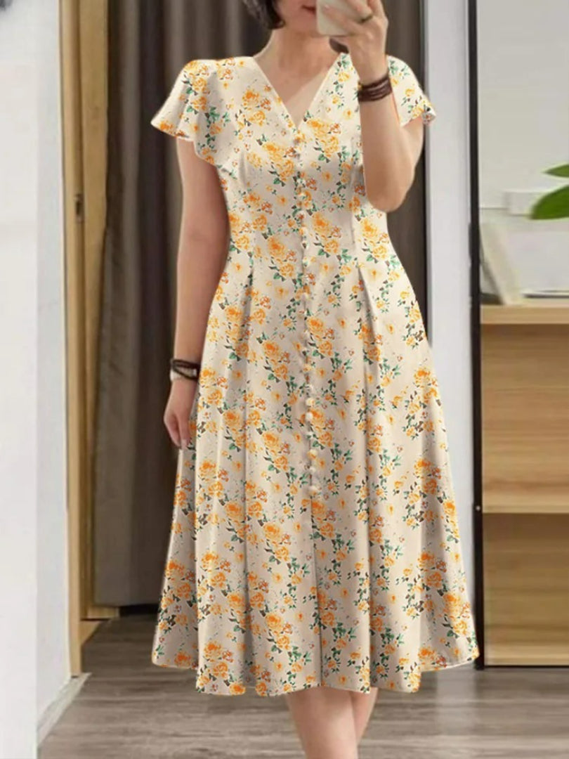 Vestido Midi Estampado Henriqueta