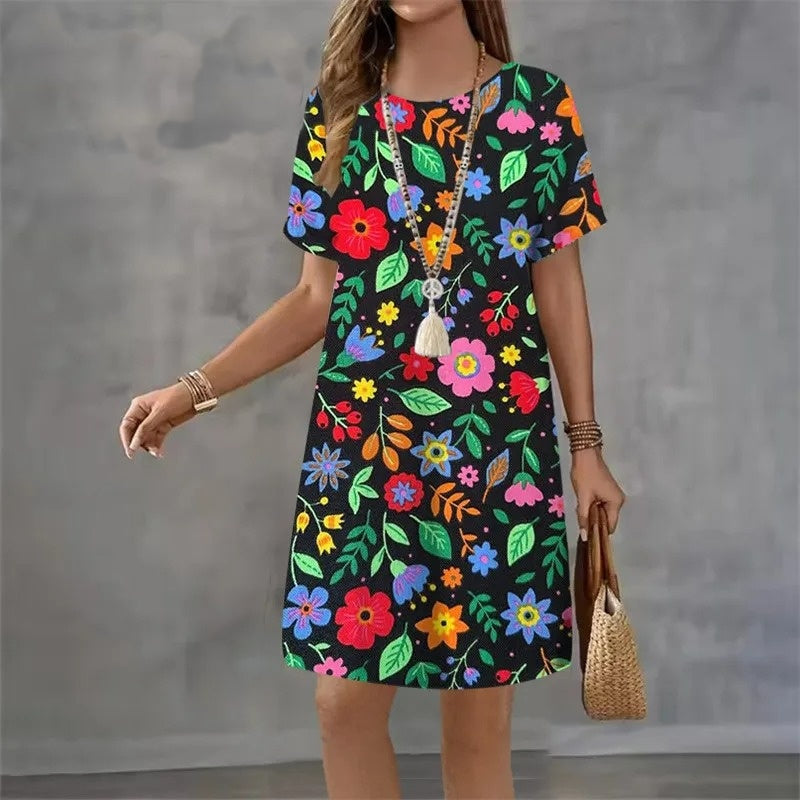 Vestido Midi Estampado Serena