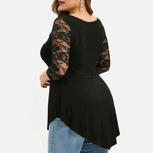 Blusa Feminina Black Renda Floral HumArraso