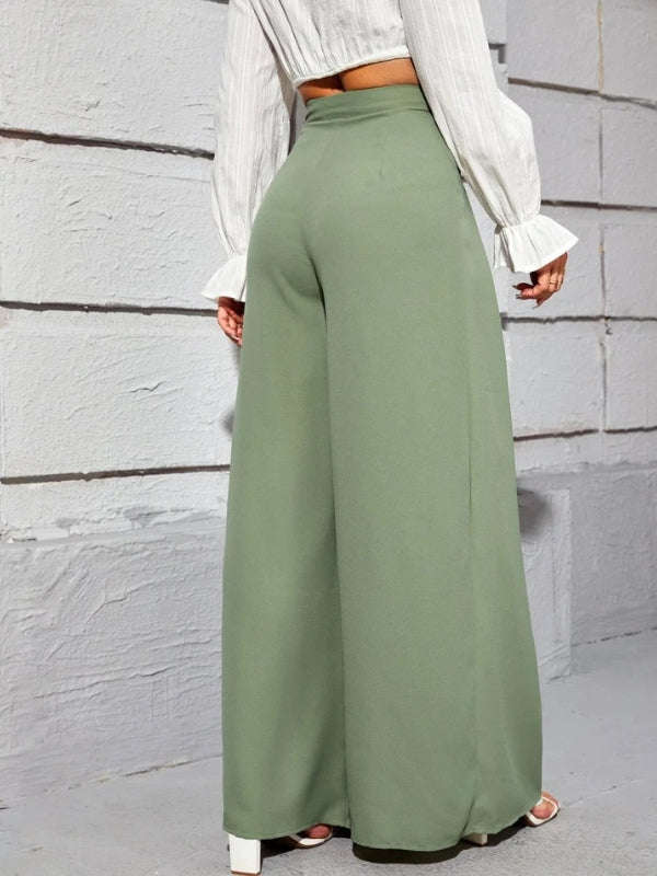Calça Pantalona Detalhe em Plissado - Fernanda  HumArraso