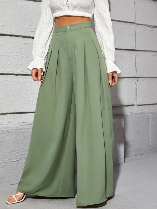 Calça Pantalona Detalhe em Plissado - Fernanda HumArraso