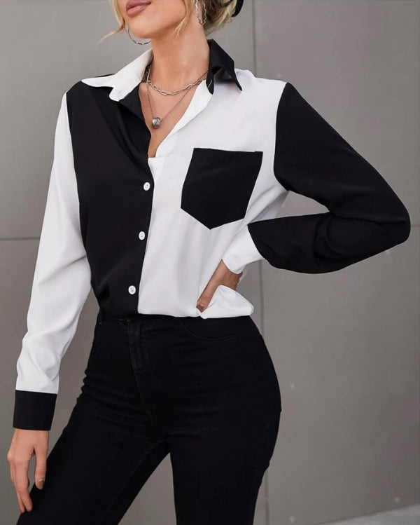 Camisa Feminina Black and White Bicolor HumArraso