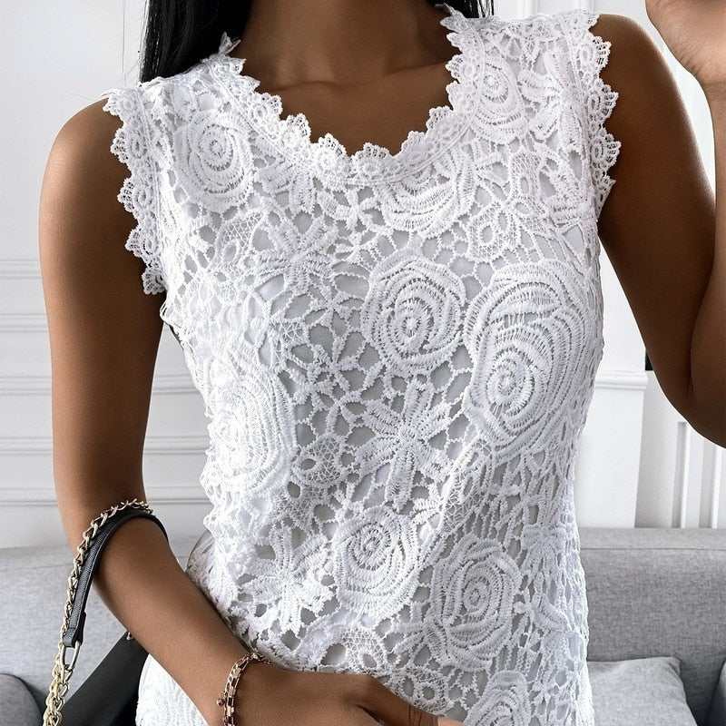 Blusa de Renda Feminina Floral Bianca HumArraso