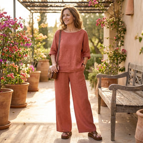 Conjunto de Linho Solto com Caimento Perfeito