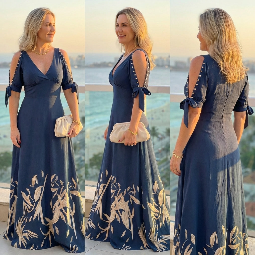 Vestido Longo Elegante Feminino Vitória