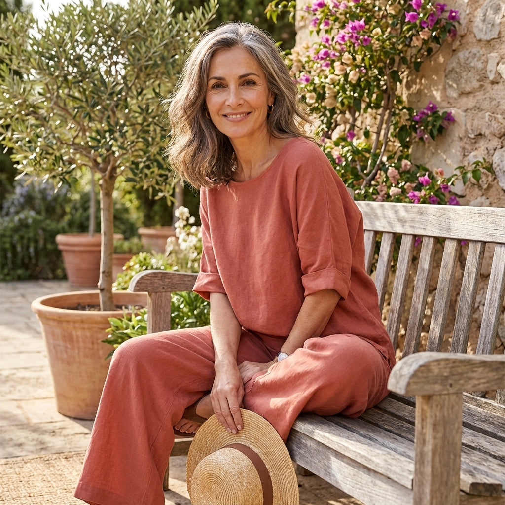 Conjunto de Linho Solto com Caimento Perfeito