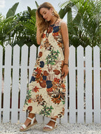 Vestido Longo Boho com Estampa de Plantas