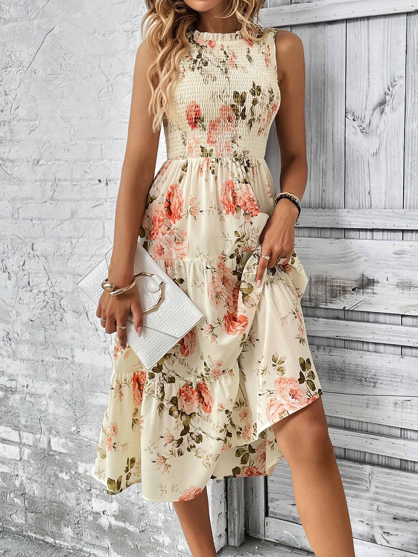 Vestido Longo Floral com Babados - Estilo Boho Feminino