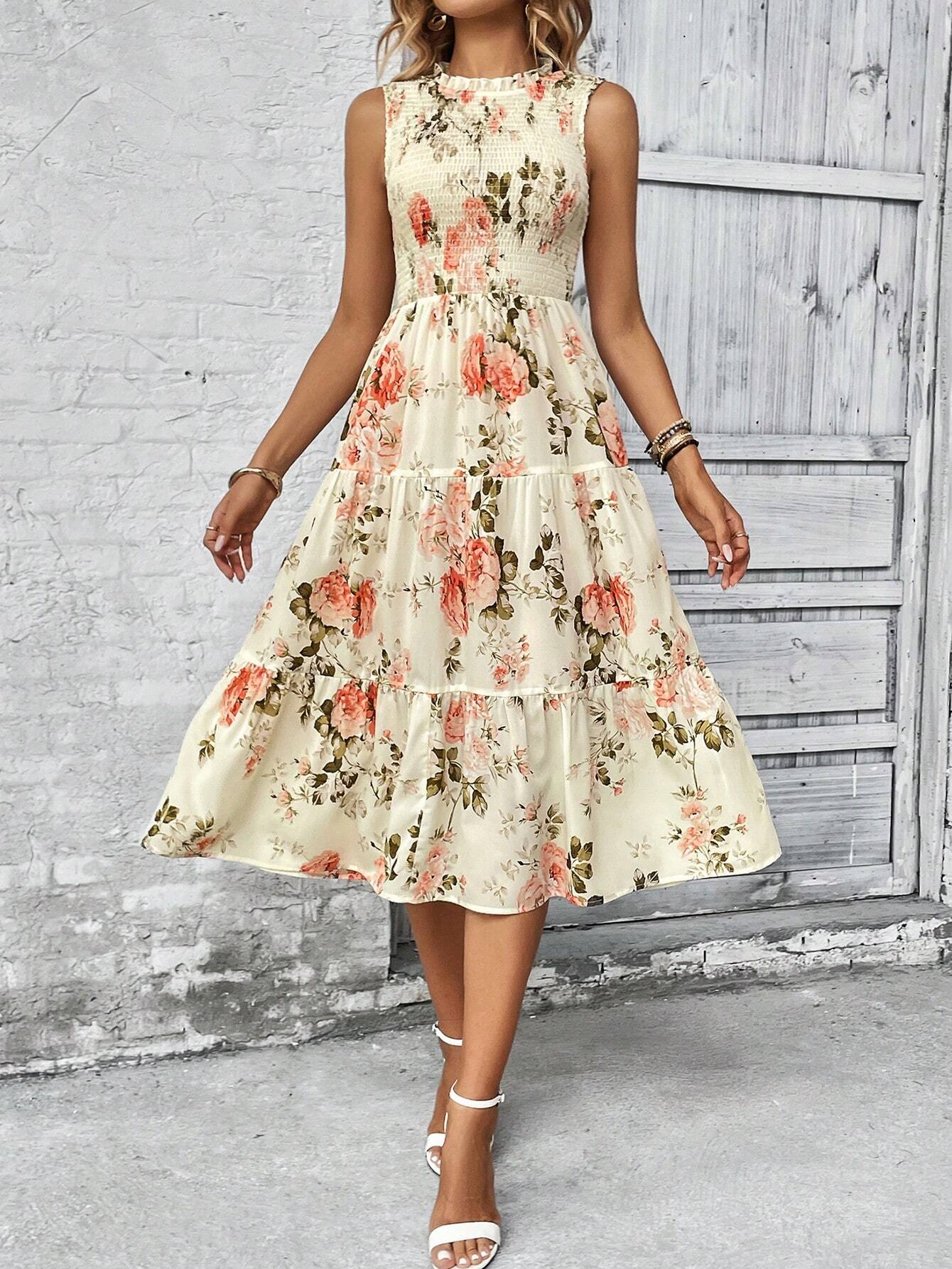 Vestido Longo Floral com Babados - Estilo Boho Feminino