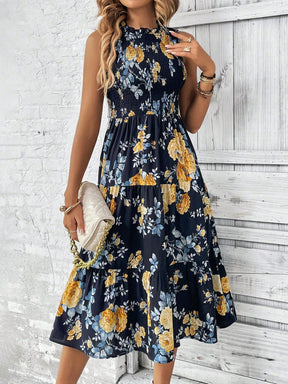 Vestido Longo Floral com Babados - Estilo Boho Feminino