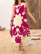 Vestido Longo Plus Size com Decote V Sem Mangas