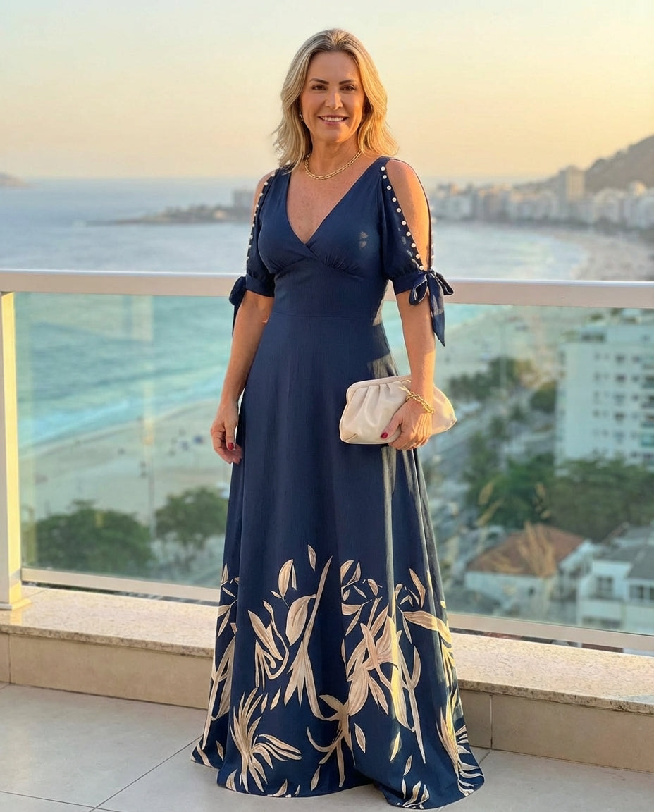 Vestido Longo Elegante Feminino Vitória