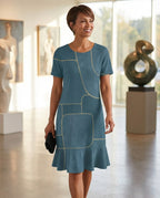 Vestido Midi Estampado Adrienne