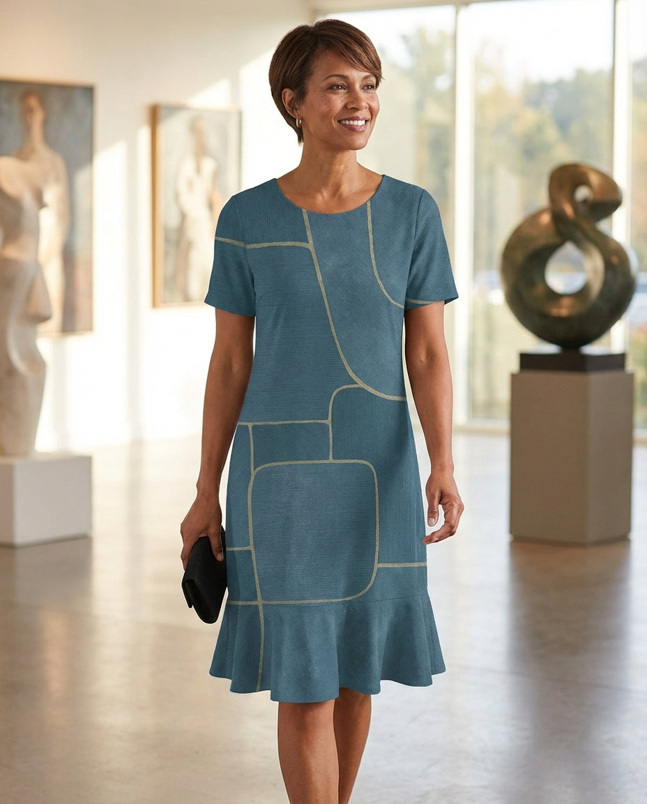 Vestido Midi Estampado Adrienne