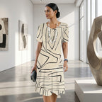 Vestido Midi Estampado Adrienne