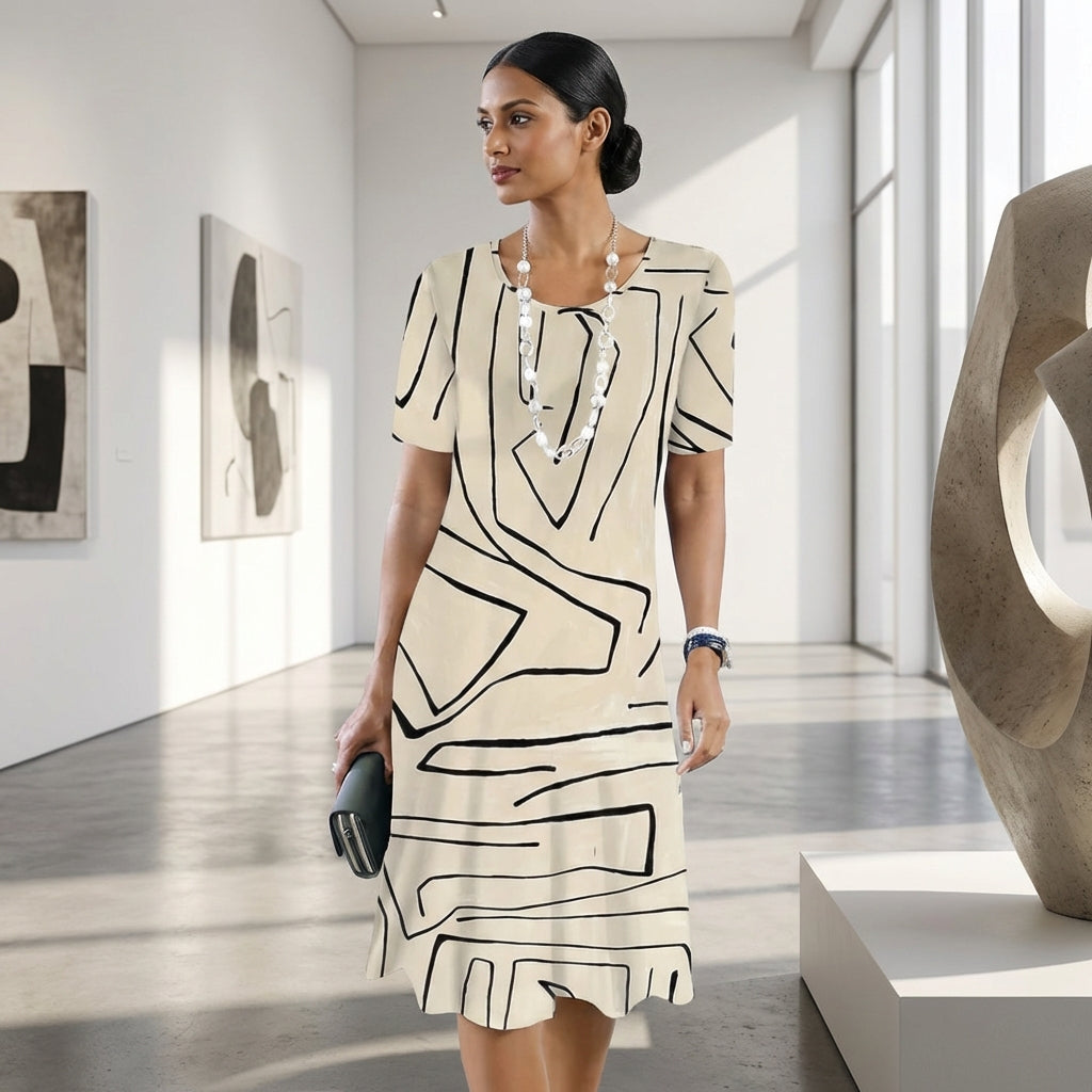 Vestido Midi Estampado Adrienne