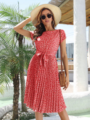 Vestido Midi Estampado Gola em O - Betriz