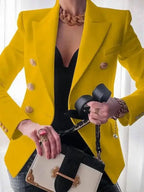 Blazer Feminino Alfaiataria Taiz - Amarelo-3XG - HumArraso