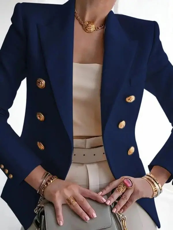 Blazer Feminino Alfaiataria Taiz - Azul-3XG - HumArraso