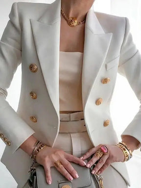 Blazer Feminino Alfaiataria Taiz - Branco-3XG - HumArraso