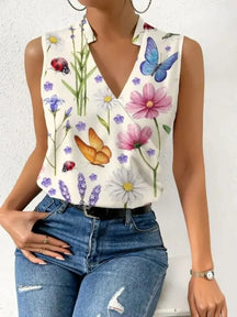 Blusa Vinny Sem Mangas com Decote Transpassado - Floral-3XG - HumArraso